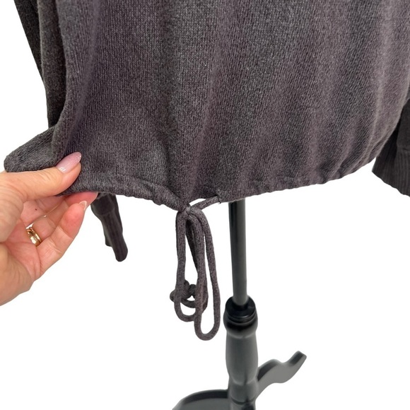 A New Day Grey Crew Neck Long Sleeve Sweater Tie Waist Size L - Picture 10 of 14